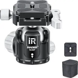 INNOREL N36F Quick Locking Low Profile Tripod Ball Head, Fast Lever Release, Panoramic CNC Metal Camera Tripod Ballhead with 2 Plates for Tripod Monopod DSLR Camcorder, Max Load 44lb/20kg (Sliver) INNOREL N36F Quick Locking Low Profile Tripod Ball Head, Fast Lever Release, Panoramic CNC Metal Camera Tripod Ballhead with 2 Plates for Tripod Monopod DSLR Camcorder, Max Load 44lb/20kg (Sliver)