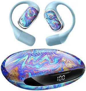 Groovz Open-Ear Plus True Wireless Headphones with Battery Display - Designed & Engineered in the USA - Multi-Point Pairing Bluetooth Open Ear Earbuds Compatible with Apple & Android - Oil Slic Groovz Open-Ear Plus True Wireless Headphones with Battery Display - Designed & Engineered in the USA - Multi-Point Pairing Bluetooth Open Ear Earbuds Compatible with Apple & Android - Oil Slic