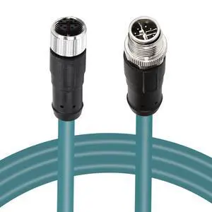 Solnique M12 X-Code 8 Pin Industrial Ethernet Cable, IP67 Waterproof Shielded Sensor Cable, Male to Female High-Flex Aviation Connector for Cognex Camera, PLC, Automation System Solnique M12 X-Code 8 Pin Industrial Ethernet Cable, IP67 Waterproof Shielded Sensor Cable, Male to Female High-Flex Aviation Connector for Cognex Camera, PLC, Automation System