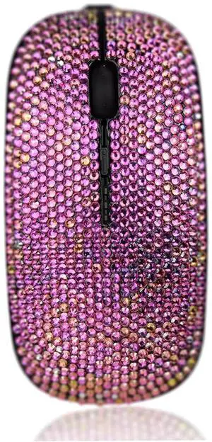 blingbybri Bling Wireless Mouse for Girls, Pink Rhinestone Coverd Computer Mouse with USB Receiver, Sparkly Cute Flat Mice for Laptop, PC, Notebook, MacBook Gifts - Gradient Rose Red blingbybri Bling Wireless Mouse for Girls, Pink Rhinestone Coverd Computer Mouse with USB Receiver, Sparkly Cute Flat Mice for Laptop, PC, Notebook, MacBook Gifts - Gradient Rose Red