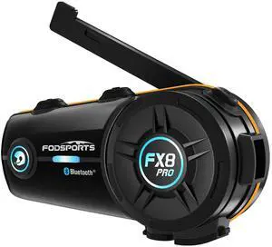 Fodsports FX8 PRO Motorcycle Bluetooth Intercom, 10-Rider Group Helmet Communication System, Music Sharing, Universal Wireless InterphoneAPP/Waterproof/Stereo Music/GPS/2 Mics (Single Pack) Fodsports FX8 PRO Motorcycle Bluetooth Intercom, 10-Rider Group Helmet Communication System, Music Sharing, Universal Wireless InterphoneAPP/Waterproof/Stereo Music/GPS/2 Mics (Single Pack)
