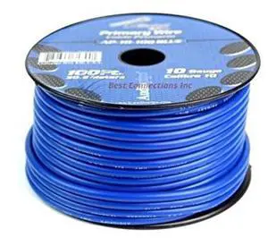 Audiopipe 10 Gauge Primary Wire (AP-10-100 BLU), 100 Ft Blue Automotive Wire, Durable PVC Jacket, Resistant to Water, Oil, Chemicals and Abrasion Audiopipe 10 Gauge Primary Wire (AP-10-100 BLU), 100 Ft Blue Automotive Wire, Durable PVC Jacket, Resistant to Water, Oil, Chemicals and Abrasion