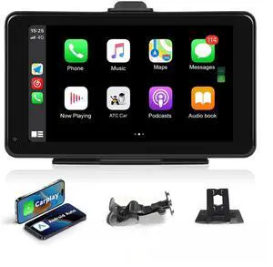 BY-J 7'' Wireless Carplay Screen for Car with 1080P Backup Camera, Portable Car Audio Receivers with Carplay & Android Auto, GPS Navigation, Airplay, Mirror Link BY-J 7'' Wireless Carplay Screen for Car with 1080P Backup Camera, Portable Car Audio Receivers with Carplay & Android Auto, GPS Navigation, Airplay, Mirror Link