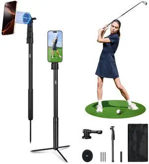 Golf Monopod Selfie Stick with Ground Spike Stakes, 61" Magnetic Aluminum Phone Tripod Stand for Golf Training Aid, Compatible with iPhone Air 17 16 15 14 13 12 Pro Max Plus Gopro Action Cameras Golf Monopod Selfie Stick with Ground Spike Stakes, 61" Magnetic Aluminum Phone Tripod Stand for Golf Training Aid, Compatible with iPhone Air 17 16 15 14 13 12 Pro Max Plus Gopro Action Cameras