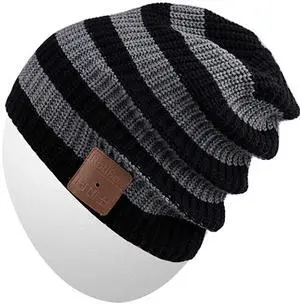 Rotibox Winter Unisex Bluetooth Beanie Hat Music Cap with Wireless Headphones Headsets Earphones Speakers Mic Hands Free for Running Skiing Snowboard Skating Hiking - Black Rotibox Winter Unisex Bluetooth Beanie Hat Music Cap with Wireless Headphones Headsets Earphones Speakers Mic Hands Free for Running Skiing Snowboard Skating Hiking - Black