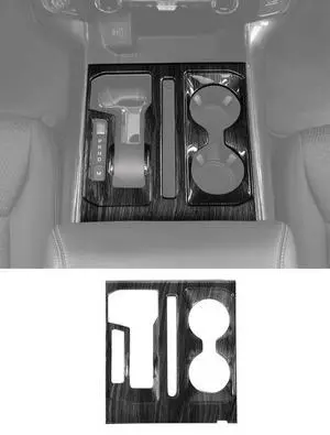 Savadicar Black Wood Grain Interior Accessories - Floor Console Gear Shift & Cup Holder Panel Trim Cover for Ford F150 (2021-present) - Premium Texture Interior Decor Upgrade Option, 1 PC Savadicar Black Wood Grain Interior Accessories - Floor Console Gear Shift & Cup Holder Panel Trim Cover for Ford F150 (2021-present) - Premium Texture Interior Decor Upgrade Option, 1 PC