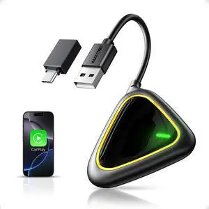 2027 Upgraded Wireless CarPlay Adapter for Apple, Upgrade Factory Wired Carplay to Wireless CarPlay Adapter, No Latency for iPhone iOS 10+ and Cars from 2015+, USB & Type-C, Plug & Play 2027 Upgraded Wireless CarPlay Adapter for Apple, Upgrade Factory Wired Carplay to Wireless CarPlay Adapter, No Latency for iPhone iOS 10+ and Cars from 2015+, USB & Type-C, Plug & Play