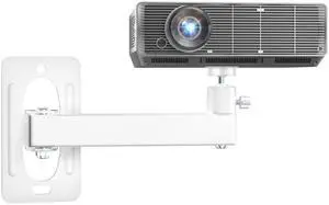 WALI Mini Projector Wall Mount, Full Motion Adjustable Bracket for 1/4" M4 M6 Screws, Hanging Holder for Small Projectors, Supports up to 4.4lbs - 1330LM-PMWS, White WALI Mini Projector Wall Mount, Full Motion Adjustable Bracket for 1/4" M4 M6 Screws, Hanging Holder for Small Projectors, Supports up to 4.4lbs - 1330LM-PMWS, White