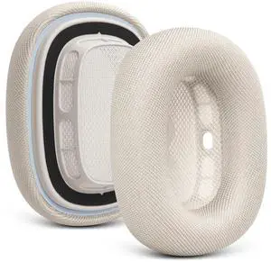 Upgraded Ear Cushions for Apple AirPods Max, Mesh Fabric Ear Pads Replacement for Air Pods 1 & 2 Over-Ear Headphones with Original Silicone Design (Starlight) Upgraded Ear Cushions for Apple AirPods Max, Mesh Fabric Ear Pads Replacement for Air Pods 1 & 2 Over-Ear Headphones with Original Silicone Design (Starlight)