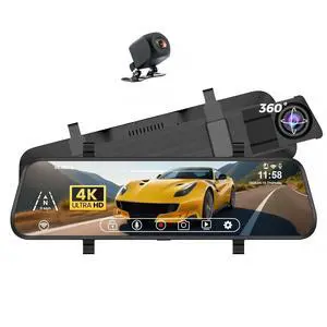 4K Mirror Dash Cam Front and Rear, 10'' Touch Screen Rear Digital View 1080P Rear Mirror Camera for Cars, 170 Night Vision, WDR, 24H Parking Monitoring/Rerverse Assist/Voice Control/G Sensor 4K Mirror Dash Cam Front and Rear, 10'' Touch Screen Rear Digital View 1080P Rear Mirror Camera for Cars, 170 Night Vision, WDR, 24H Parking Monitoring/Rerverse Assist/Voice Control/G Sensor