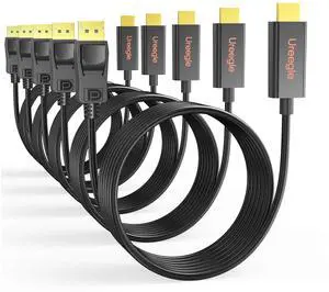 Ureegle DisplayPort to HDMI Cable 10ft, 5-Pack Uni-Directional DP (Source) to HDMI (Display) Cable 1080P, Display Port to HDMI Cord for Monitor Projector, Gold-Plated Plug, Compatible Dell HP Le Ureegle DisplayPort to HDMI Cable 10ft, 5-Pack Uni-Directional DP (Source) to HDMI (Display) Cable 1080P, Display Port to HDMI Cord for Monitor Projector, Gold-Plated Plug, Compatible Dell HP Le