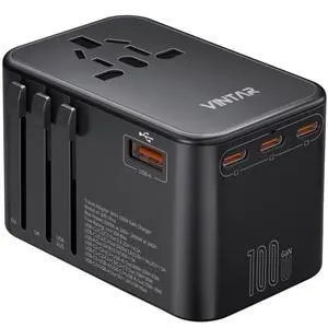 Universal Travel Adapter, VINTAR 100W GaN International Power Adapter with 3 USB C PD and 1 USB A QC, All in One Plug Adapter, Travel Adapter Worldwide for EU/UK/USA/AUS(Type C/G/A/I) Universal Travel Adapter, VINTAR 100W GaN International Power Adapter with 3 USB C PD and 1 USB A QC, All in One Plug Adapter, Travel Adapter Worldwide for EU/UK/USA/AUS(Type C/G/A/I)