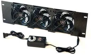 OZ-USA 3U Rackmount Cooling Exhaust Fan Panel Quiet High-Airflow 19" Server Network AV Cabinet Cooler Carbon Fiber OZ-USA 3U Rackmount Cooling Exhaust Fan Panel Quiet High-Airflow 19" Server Network AV Cabinet Cooler Carbon Fiber