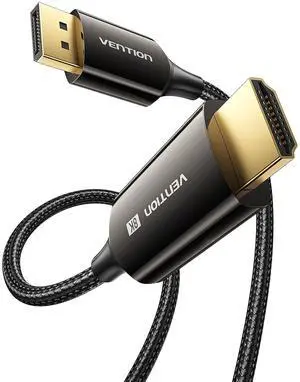 VENTION DisplayPort to HDMI 8K Cable (8K@60Hz, 4K@144Hz, 2K@165Hz) 6FT DP 1.4 to HDMI 2.1 Uni-Directional Braided Cord Support HDCP 2.3/HDR 10/DSC Compatible with HP, Lenovo, Dell, AMD, NVI VENTION DisplayPort to HDMI 8K Cable (8K@60Hz, 4K@144Hz, 2K@165Hz) 6FT DP 1.4 to HDMI 2.1 Uni-Directional Braided Cord Support HDCP 2.3/HDR 10/DSC Compatible with HP, Lenovo, Dell, AMD, NVI