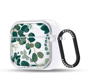 MOSNOVO for Airpods 4 Case, Protective Clear Case with Shockproof Dual Layer Hard Luxe Metal Ring Designed for Airpods 4 Generation - Eucalyptus MOSNOVO for Airpods 4 Case, Protective Clear Case with Shockproof Dual Layer Hard Luxe Metal Ring Designed for Airpods 4 Generation - Eucalyptus