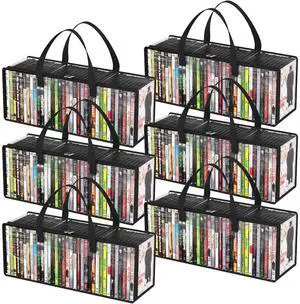 Lifewit DVD Storage Bags, Clear PVC DVD Case Holder with Handles, Front Window Zipper Design, Stackable Media Organizer for Blu Ray Disc, Movie Cases, VHS Box, Hold 210 Pcs DVDs (35 Each), 6 Pack Lifewit DVD Storage Bags, Clear PVC DVD Case Holder with Handles, Front Window Zipper Design, Stackable Media Organizer for Blu Ray Disc, Movie Cases, VHS Box, Hold 210 Pcs DVDs (35 Each), 6 Pack