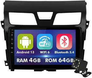 10.1 Inch IPS Touchscreen Android 13 Car Stereo for Nissan Altima 2013-2015 with Wireless CarPlay & Android Auto 4+64GB Car Radio, Support GPS, WiFi 6, Bluetooth,5.4, FM Radio, Backup Camera, S 10.1 Inch IPS Touchscreen Android 13 Car Stereo for Nissan Altima 2013-2015 with Wireless CarPlay & Android Auto 4+64GB Car Radio, Support GPS, WiFi 6, Bluetooth,5.4, FM Radio, Backup Camera, S