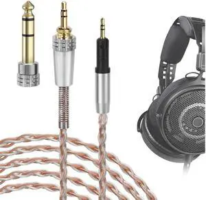 GEEKRIA Apollo Silver-Plated Upgrade Audio Cable Compatible with ATH-R50x Headphones, 3.5mm (1/8'')/6.35mm (1/4'') to 2.5mm Replacement Headphones Cord for Desktop Amplifier (8.2ft / 2.5m) GEEKRIA Apollo Silver-Plated Upgrade Audio Cable Compatible with ATH-R50x Headphones, 3.5mm (1/8'')/6.35mm (1/4'') to 2.5mm Replacement Headphones Cord for Desktop Amplifier (8.2ft / 2.5m)