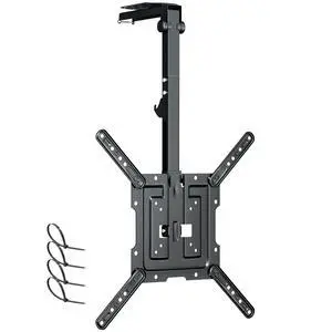 Ceiling TV-Mount Flip Down Folding - 23-55'' Manual Drop Down TV Mount, Fits Flat and Pitched Roof, Height Adjustable, Swivel, Max Load 44 lbs, Max VESA 400x400 mm, Black Ceiling TV-Mount Flip Down Folding - 23-55'' Manual Drop Down TV Mount, Fits Flat and Pitched Roof, Height Adjustable, Swivel, Max Load 44 lbs, Max VESA 400x400 mm, Black