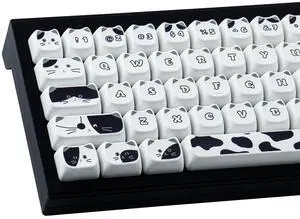 TYRIXKI PBT Keycaps 135 Keys Black and White Cat Cute Cat Shape keycaps Set Dye-Sublimation Mao Profile Custom Keycaps for Cherry Gateron MX Swithes Mechanical Keyboards TYRIXKI PBT Keycaps 135 Keys Black and White Cat Cute Cat Shape keycaps Set Dye-Sublimation Mao Profile Custom Keycaps for Cherry Gateron MX Swithes Mechanical Keyboards