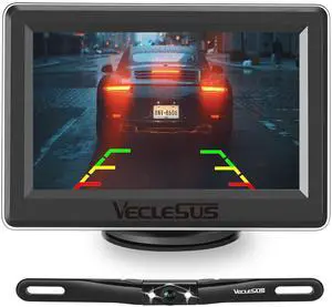 VECLESUS VM1 Wired Backup Camera Kit with 4.3 Monitor, 1080P License Plate Camera, IP68 Waterproof Night Vision, Reverse/Continuous View for Car, SUV, Pickup, Sedan, Truck, 33ft Cable VECLESUS VM1 Wired Backup Camera Kit with 4.3 Monitor, 1080P License Plate Camera, IP68 Waterproof Night Vision, Reverse/Continuous View for Car, SUV, Pickup, Sedan, Truck, 33ft Cable