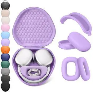 for Airpods Max Case Cover,Smart Case with Sleep Mode Made by Air pods,Compatible with Apple AirPods Max,Protective Carry Travel Cover Air Pods Pro Max Cases,Headphone,Purple+Purple for Airpods Max Case Cover,Smart Case with Sleep Mode Made by Air pods,Compatible with Apple AirPods Max,Protective Carry Travel Cover Air Pods Pro Max Cases,Headphone,Purple+Purple