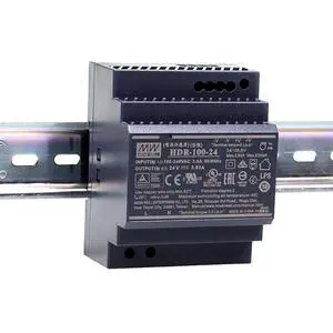 HDR-100-24: Robust 24V DIN Rail Power Supply for Industrial Automation - 92W, 3.83A, Wide-Range Input, Extended Temperature, UL/IEC Certified HDR-100-24: Robust 24V DIN Rail Power Supply for Industrial Automation - 92W, 3.83A, Wide-Range Input, Extended Temperature, UL/IEC Certified