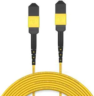 AMPCOM MPO to MPO Trunk Cable 9/125m Singlemode OS1/OS2(24 Fiber, MPO to MPO Female, Type B, LSZH/Riser, UPC, Yellow) 50m (164ft) AMPCOM MPO to MPO Trunk Cable 9/125m Singlemode OS1/OS2(24 Fiber, MPO to MPO Female, Type B, LSZH/Riser, UPC, Yellow) 50m (164ft)