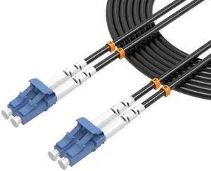 lidkew Fiber Patch Cable LC/UPC to LC/UPC Single Mode Duplex Outdoor Armored Fiber Optic Cable Jumper Optical Patch Cord,20M/65.6FT 9/125m, TPU LSZH Black lidkew Fiber Patch Cable LC/UPC to LC/UPC Single Mode Duplex Outdoor Armored Fiber Optic Cable Jumper Optical Patch Cord,20M/65.6FT 9/125m, TPU LSZH Black