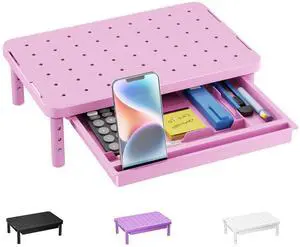 WALI Computer Monitor Stand with Storage, Desk Monitor Riser 3 Height Adjustable, Laptop Riser with Airflow Vents, Desk Organizer for Computer, Laptop, Printer (PTT002-P), 1 Pack, Pink WALI Computer Monitor Stand with Storage, Desk Monitor Riser 3 Height Adjustable, Laptop Riser with Airflow Vents, Desk Organizer for Computer, Laptop, Printer (PTT002-P), 1 Pack, Pink
