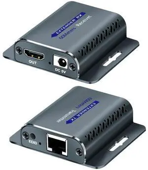 Techigher HDMI Extender Over CAT5e/6,HDMI Over Ethernet,HD MI Over cat6 with 200 FT for 1080@60Hz,RJ45 to HD Converter Plug & Play with 5V Power Adapter Techigher HDMI Extender Over CAT5e/6,HDMI Over Ethernet,HD MI Over cat6 with 200 FT for 1080@60Hz,RJ45 to HD Converter Plug & Play with 5V Power Adapter
