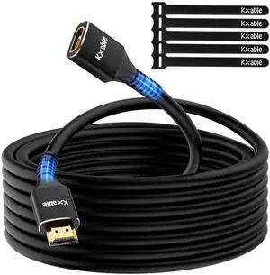 8K HDMI Extension Cable 30 FT, HDMI 2.1 Ultra High Speed Male to Female Cord Adapter, 24AWG OFC Conductor, Compatible with Roku TV Stick PS5 PS4 Xbox Laptop PC Player Google Chromecast Wii U HDTV 8K HDMI Extension Cable 30 FT, HDMI 2.1 Ultra High Speed Male to Female Cord Adapter, 24AWG OFC Conductor, Compatible with Roku TV Stick PS5 PS4 Xbox Laptop PC Player Google Chromecast Wii U HDTV