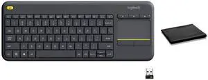 Logitech K400 Plus Wireless Touch TV Keyboard with Built-in Touchpad, Quiet Keys, 18-Month Battery Life, Works with Windows, Android, Chrome OS Dark Gray, Includes Cleaning Cloth, Bulk Logitech K400 Plus Wireless Touch TV Keyboard with Built-in Touchpad, Quiet Keys, 18-Month Battery Life, Works with Windows, Android, Chrome OS Dark Gray, Includes Cleaning Cloth, Bulk