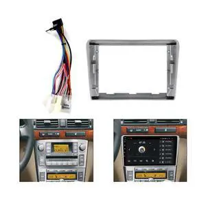 Fits for Toyota Avensis 2002-2008 Silver Car Radio Stereo Fascia Frame Double DIN 9 inch Dash Installation Mounting Kit Fits for Toyota Avensis 2002-2008 Silver Car Radio Stereo Fascia Frame Double DIN 9 inch Dash Installation Mounting Kit