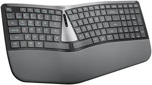 Nulea RT07B Wireless Ergonomic Keyboard - Split Keyboard, Wrist Rest, Natural Typing, Bluetooth and USB Connectivity, USB-C Rechargeable,Compatible with Windows Mac (Silver White) Nulea RT07B Wireless Ergonomic Keyboard - Split Keyboard, Wrist Rest, Natural Typing, Bluetooth and USB Connectivity, USB-C Rechargeable,Compatible with Windows Mac (Silver White)