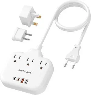 PD30W European Travel Plug Adapter, International Power Adapter with 3 Outlets 2 USB-C and 2 USB-A Fast Charger, Universal Travel Adapter with 3ft Extension Cord for EU US UK Europe France Spain PD30W European Travel Plug Adapter, International Power Adapter with 3 Outlets 2 USB-C and 2 USB-A Fast Charger, Universal Travel Adapter with 3ft Extension Cord for EU US UK Europe France Spain