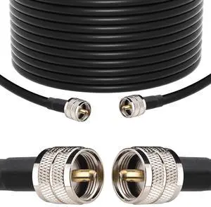 YOTENKO RG213 Coaxial Cable 60FT - CB Coax Cable Ultra Low Loss RG-213 UHF PL259 Coax Cable Male to Male, 50 Ohm, for Ham Radio CB Radio Antenna YOTENKO RG213 Coaxial Cable 60FT - CB Coax Cable Ultra Low Loss RG-213 UHF PL259 Coax Cable Male to Male, 50 Ohm, for Ham Radio CB Radio Antenna