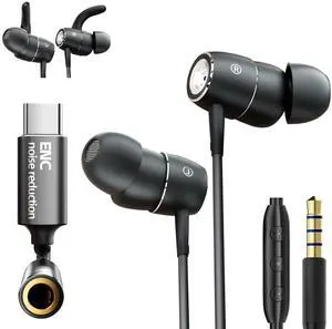 Wired Earbuds Super Bass Noise-Canceling in-Ear Headphones With ENC Mic Wired Earbuds Super Bass Noise-Canceling in-Ear Headphones With ENC Mic
