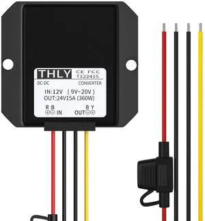 12v to 24v DC Step up Converter, Voltage Transformer 15A 360W Step up Converter with Fuse Waterproof Transformer 12v for Golf Cart LED Light Motor Truck Vehicle Boat etc. 12v to 24v DC Step up Converter, Voltage Transformer 15A 360W Step up Converter with Fuse Waterproof Transformer 12v for Golf Cart LED Light Motor Truck Vehicle Boat etc.