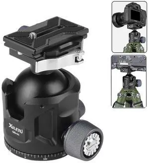 XILETU Aluminum Ball Head for Shooting Tripod 360 Panoramic Ball Head for DSLR Camera Compatible with Arca Swiss and Picatinny Maximum Load Capacity of 55lbs for Hunting and Photography (44mm) XILETU Aluminum Ball Head for Shooting Tripod 360 Panoramic Ball Head for DSLR Camera Compatible with Arca Swiss and Picatinny Maximum Load Capacity of 55lbs for Hunting and Photography (44mm)
