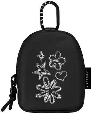 CASETiFY Earbuds Pouch - Chrome Doodles - Black CASETiFY Earbuds Pouch - Chrome Doodles - Black