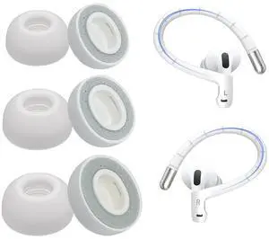 Adhiper Memory Foam Ear Tips and Ear Hooks for AirPods Pro 3 Earbuds 2025,for Airpods Pro3 nti-Slip Earhook,Replacement Earbud Ear Tips Accessories(White) Adhiper Memory Foam Ear Tips and Ear Hooks for AirPods Pro 3 Earbuds 2025,for Airpods Pro3 nti-Slip Earhook,Replacement Earbud Ear Tips Accessories(White)