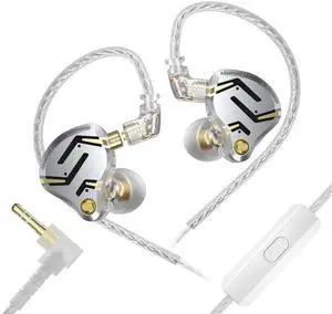 KZ ZS12 PRO 2 in Ear Monitor IEM,5BA+1DD Hybrid Drivers,Silver,with Mic KZ ZS12 PRO 2 in Ear Monitor IEM,5BA+1DD Hybrid Drivers,Silver,with Mic