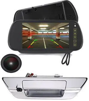 1280 * 720 Pixels HD Car Rear View Trunk Handle Parking Camera Replacement for Toyota Hilux 8 MK8 Pickup Truck Masters OX AN120 AN130 Revo Recco/Invincible 50 2015-2019(with 7-inch Rearview Mirror) 1280 * 720 Pixels HD Car Rear View Trunk Handle Parking Camera Replacement for Toyota Hilux 8 MK8 Pickup Truck Masters OX AN120 AN130 Revo Recco/Invincible 50 2015-2019(with 7-inch Rearview Mirror)