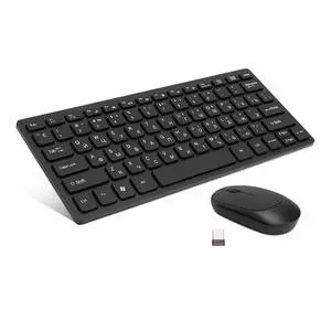 Yoidesu Wireless Russian Keyboard and Mouse Combo 78 Key Slim 2.4G Set with Silent Mouse and USB Receiver for PC Laptop Home Office Use, Mini Wireless Keyboard and Yoidesu Wireless Russian Keyboard and Mouse Combo 78 Key Slim 2.4G Set with Silent Mouse and USB Receiver for PC Laptop Home Office Use, Mini Wireless Keyboard and