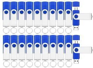 EASTBULL 20Packs of 32GB FAT32 USB2.0 & Type-C Flash Drive Bulk (Blue) EASTBULL 20Packs of 32GB FAT32 USB2.0 & Type-C Flash Drive Bulk (Blue)