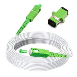 Bangun 25 Meters SC/APC to SC/APC Fiber Optic Internet Cable, Armored Single Mode Patch Cable, Fiber Optic Jumper Optical Patch Cord - SIMPLEX - 9/125um - OS1/OS2 Compatible, LSZH White Bangun 25 Meters SC/APC to SC/APC Fiber Optic Internet Cable, Armored Single Mode Patch Cable, Fiber Optic Jumper Optical Patch Cord - SIMPLEX - 9/125um - OS1/OS2 Compatible, LSZH White