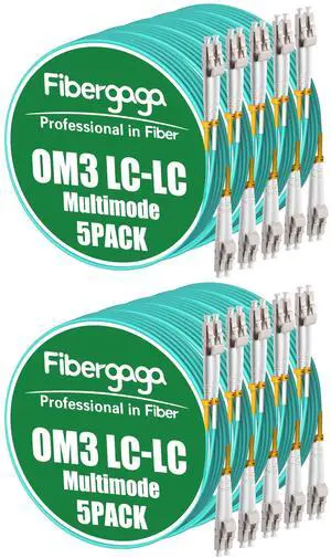 Fibergaga 10Pack-0.5M(1.6ft) OM3 LC to LC Fiber Patch Cable, Multimode Jumper Patch Cord 50/125m 10G/40G, OD-2.0mm Fiber Optic Cable Duplex Fibergaga 10Pack-0.5M(1.6ft) OM3 LC to LC Fiber Patch Cable, Multimode Jumper Patch Cord 50/125m 10G/40G, OD-2.0mm Fiber Optic Cable Duplex