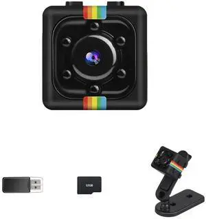 Bextgoo No WiFi Security Camera, 1080P Mini Spy Camera, Built-in 32GB TF Card,Photoshoot, 360 Rotating Bracket, Night Vision, Mini Cameras for Cycling, Travel Indoor Outdoor Security(Black) Bextgoo No WiFi Security Camera, 1080P Mini Spy Camera, Built-in 32GB TF Card,Photoshoot, 360 Rotating Bracket, Night Vision, Mini Cameras for Cycling, Travel Indoor Outdoor Security(Black)