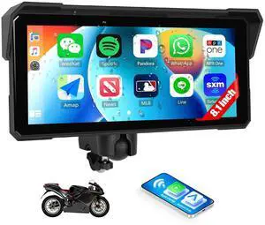 8.1 Inch IPS Waterproof Portable CarPlay Screen for Motorcycle with Wireless CarPlay&Android Auto,GPS Displa,Bluetooth,TF Port,Support Siri,12V Power Supply 8.1 Inch IPS Waterproof Portable CarPlay Screen for Motorcycle with Wireless CarPlay&Android Auto,GPS Displa,Bluetooth,TF Port,Support Siri,12V Power Supply